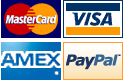 MasterCard, Visa, AmEx, PayPal